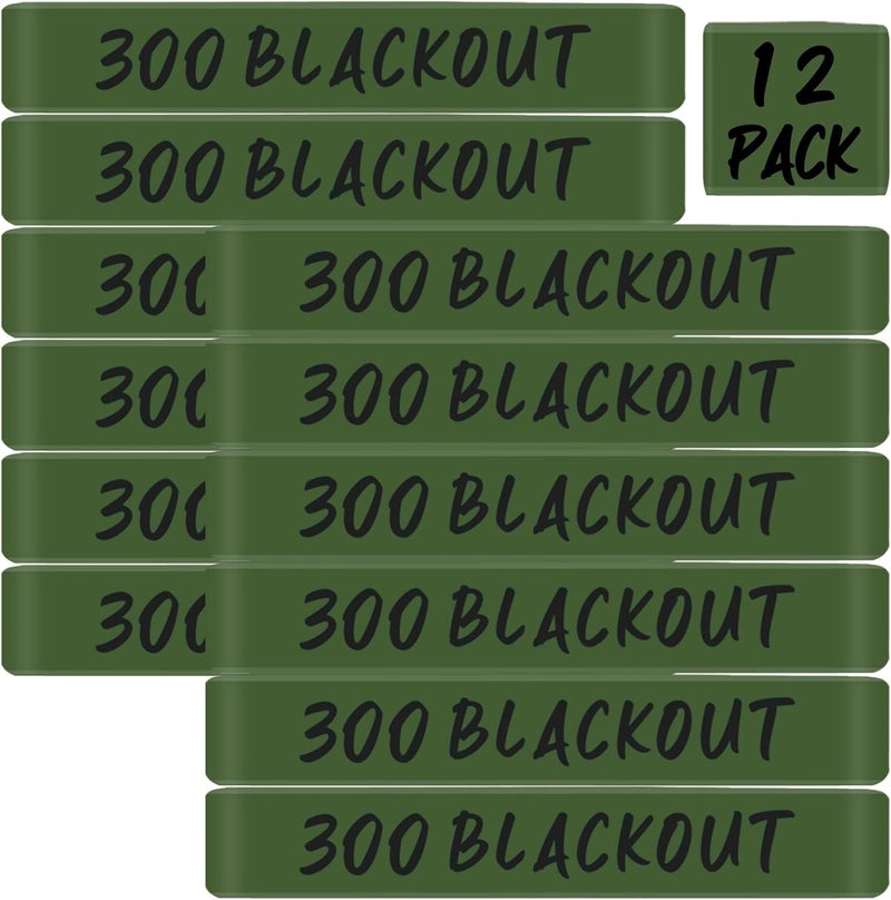 Magsaddle 12 Pack .300 Blackout Magazine Marking Bands .300 BLK .300BO Caliber Identification Holster Accessories - Image 1